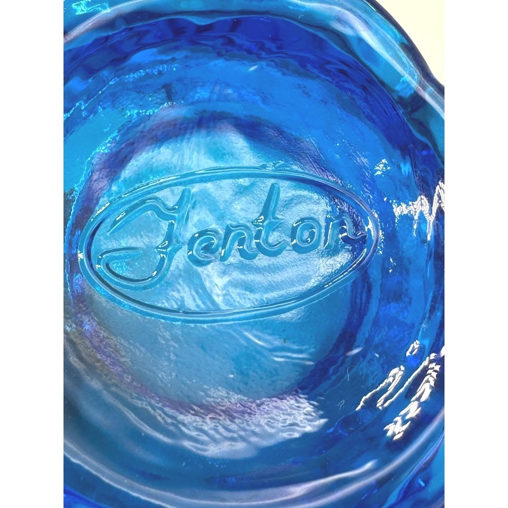 Fenton Fairy Lamp Colonial Blue Hobnail Glass Candle Holder 4.5 inch Vintage - Picture 7 of 9